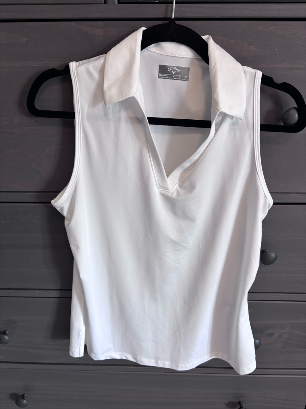Callaway Women's White Sleeveless Collared Golf Tank Top